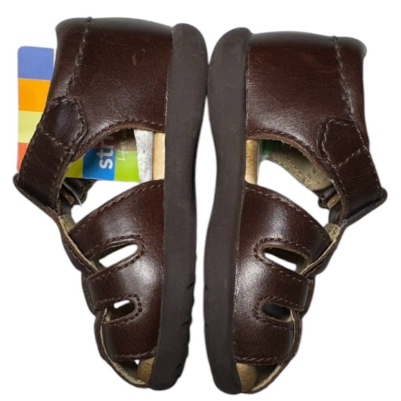Stride Rite Baby Guppy Brown Leather Pre-Walker Sandals Size 3 Months - Picture 4 of 12